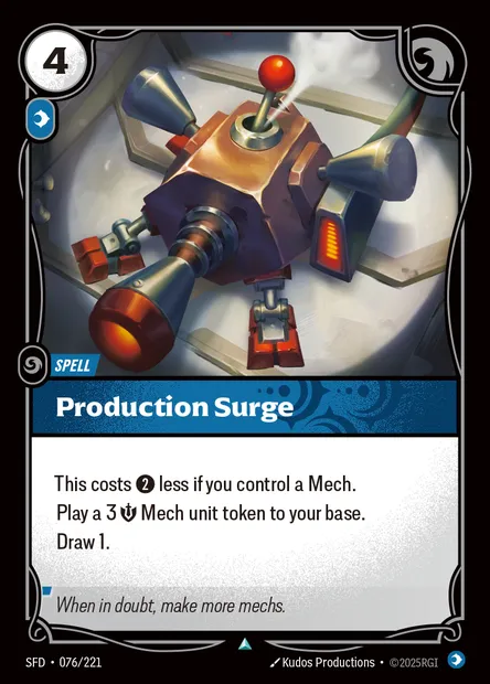 Production Surge, carte Riftbound SFD 076 — extension Spiritforged