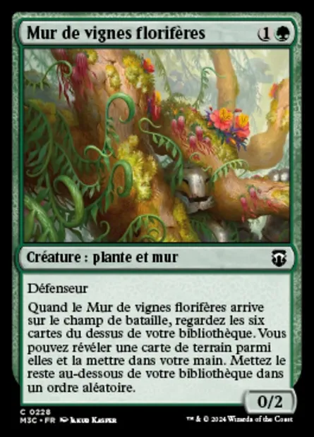 Mur de vignes florifères, carte Magic M3C 228 — extension Modern Horizons 3 Commander