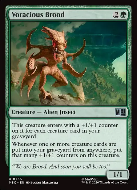 Voracious Brood, Magic card MSC 735 — Marvel Super Heroes Commander set