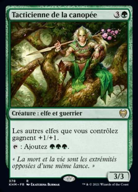 Tacticienne de la canopée, carte Magic KHM 378 — extension Kaldheim