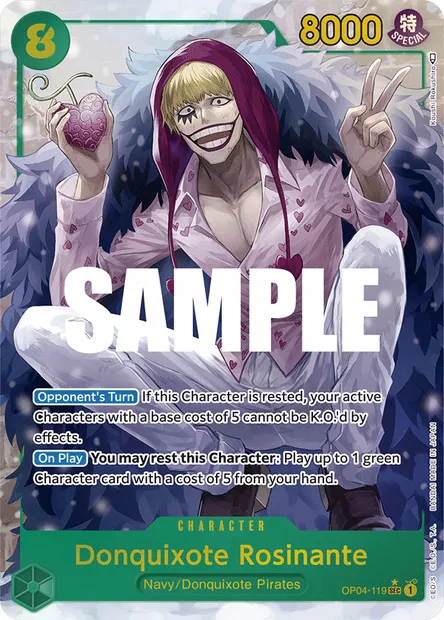 Donquixote Rosinante, One Piece card OP04-119 — KINGDOMS OF INTRIGUE set
