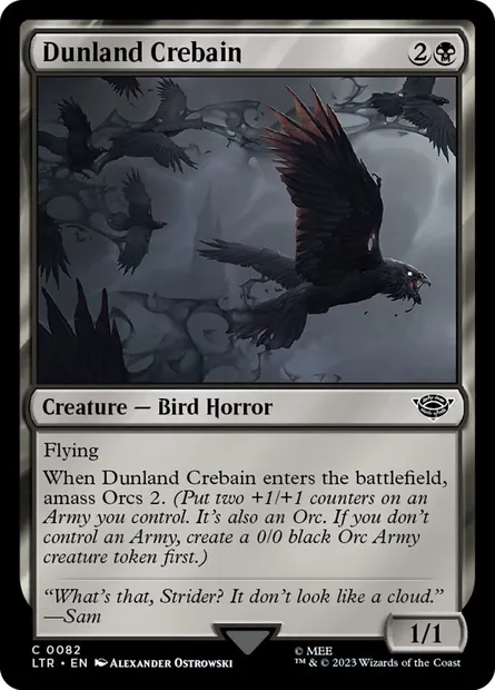 Dunland Crebain, Magic card LTR 82 — The Lord of the Rings: Tales of Middle-earth set