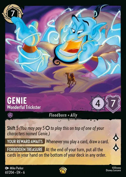 Genie - Wonderful Trickster, Disney Lorcana card CH6-061 — Azurite Sea set