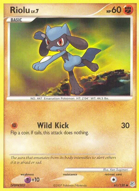 Riolu, carte Pokémon DP 61 — extension Diamant & Perle