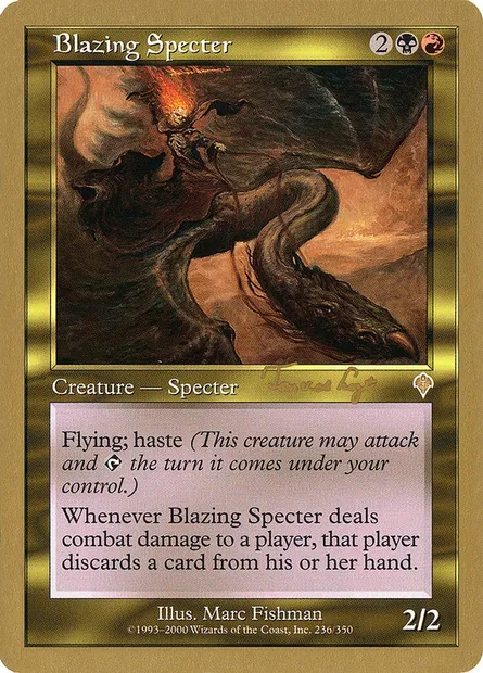 Spectre brûlant, carte Magic WC01 tvdl236 — extension World Championship Decks 2001