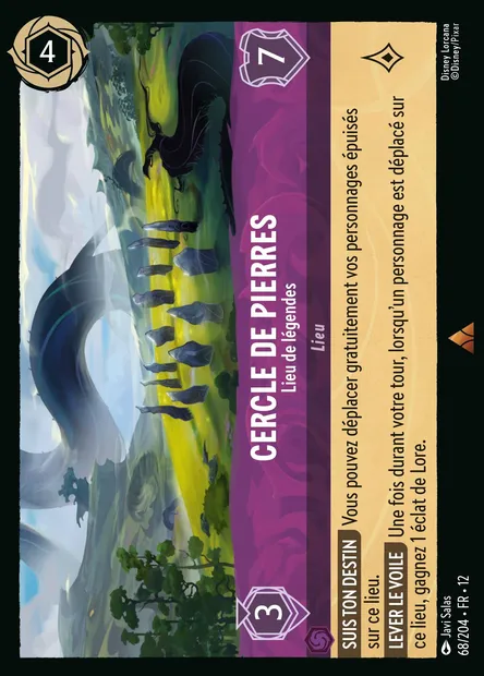 Cercle de pierres - Lieu de légendes, carte Disney Lorcana CH12-068 — extension Contrées Inconnues
