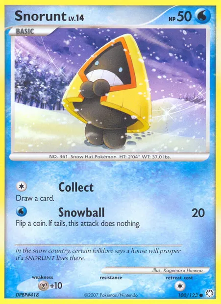 Snorunt, Pokémon card MT 100 — Mysterious Treasures set