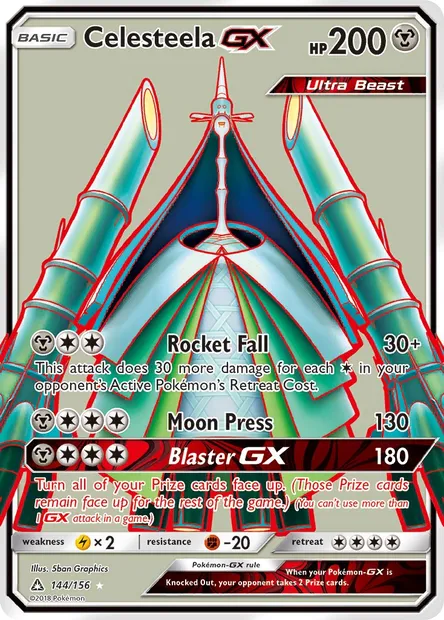 Celesteela GX, Pokémon card UPR 144 — Ultra Prism set