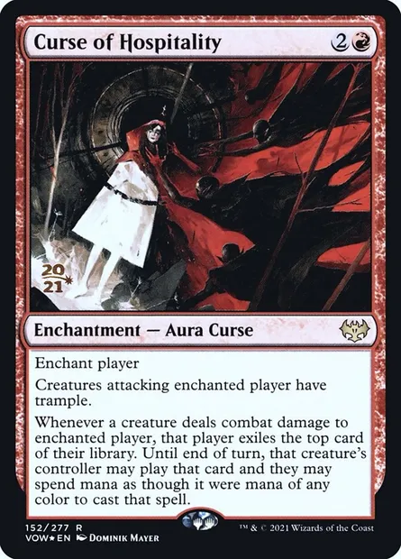 Malédiction d'hospitalité, carte Magic PVOW 152s — extension Innistrad: Crimson Vow Promos