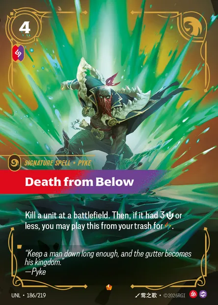 Death from Below, Riftbound card UNL 186 — Unleashed set