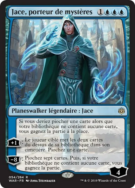 Jace, porteur de mystères, carte Magic WAR 54 — extension La guerre des Planeswalkers