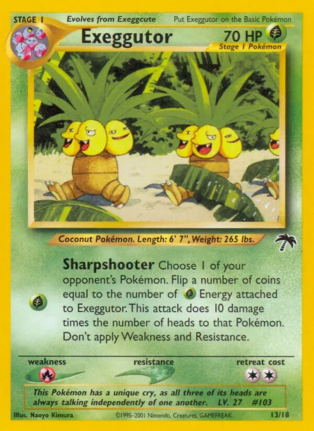 Exeggutor, Pokémon card SI 13 — Southern Islands set
