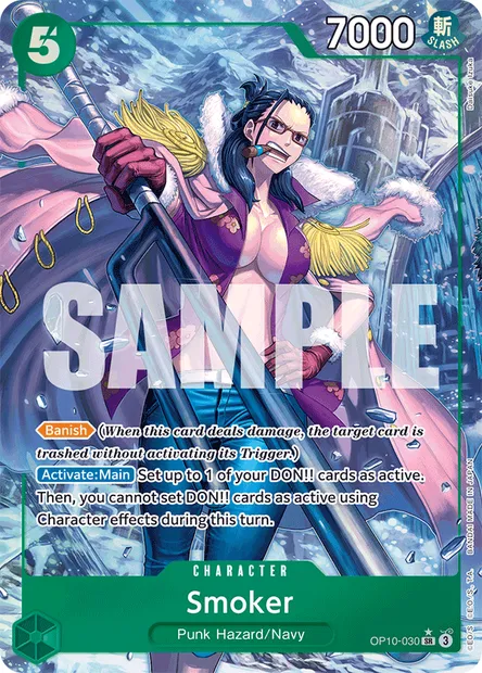 Smoker, One Piece card OP10-030 — ROYAL BLOOD set