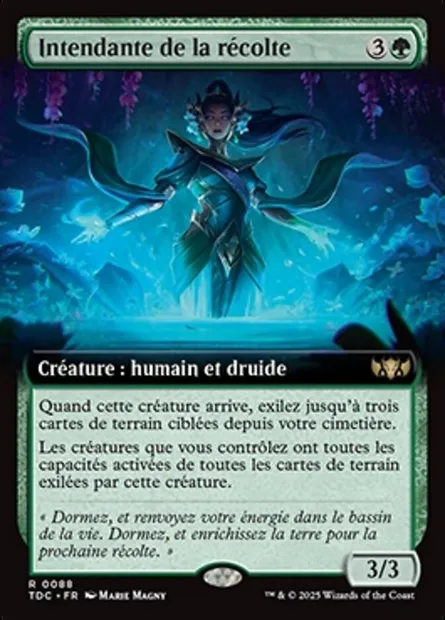 Intendante de la récolte, carte Magic TDC 88 — extension Tarkir: Dragonstorm Commander