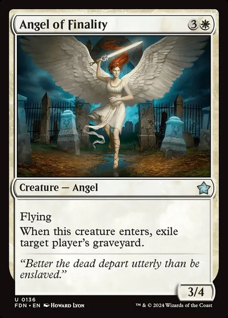 Angel of Finality, Magic card FDN 136 — Foundations set