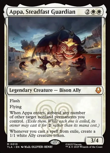 Appa, Steadfast Guardian, Magic card TLA 10 — Avatar: The Last Airbender set
