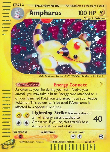 Ampharos, Pokémon card EX 2 — Expedition Base Set set