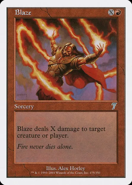 Blaze, Magic card 7ED 175 — Seventh Edition set