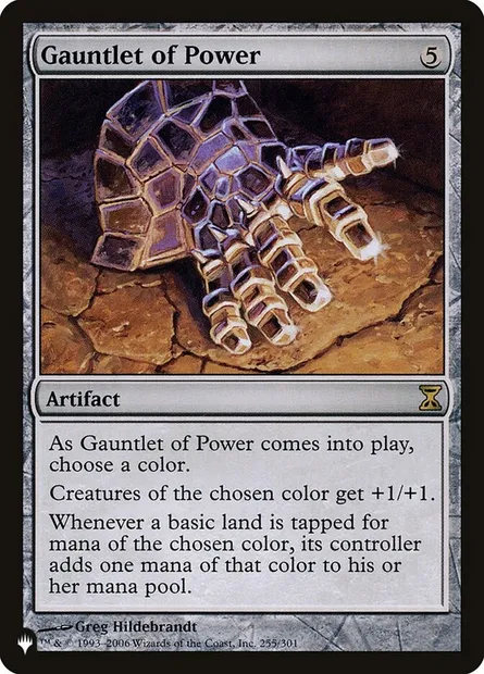 Gantelet de pouvoir, carte Magic PLST TSP-255 — extension The List
