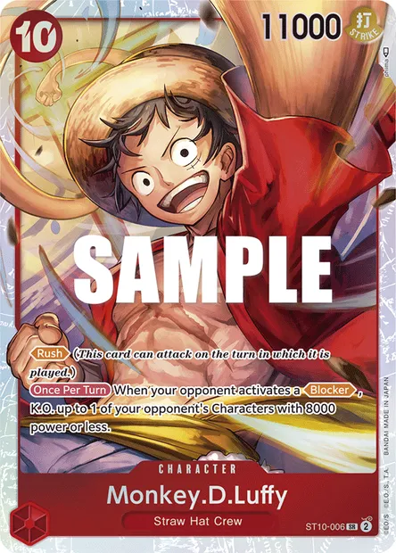 Monkey.D.Luffy, One Piece card ST10-006 — The Three Captains set