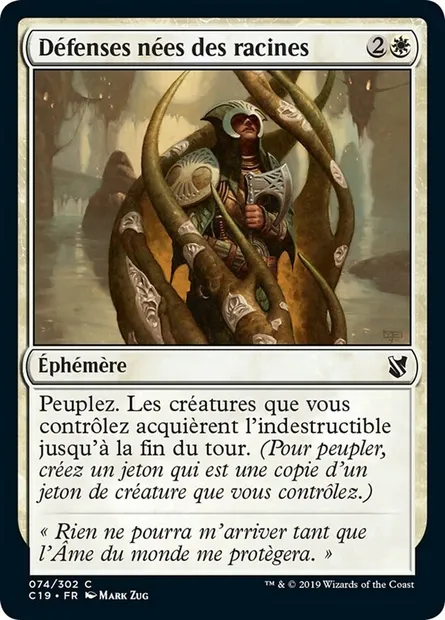 Défenses nées des racines, carte Magic C19 74 — extension Commander 2019