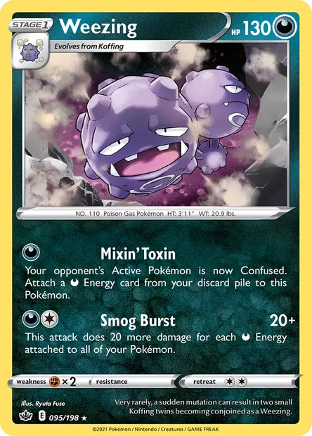 Weezing, Pokémon card CRE 95 — Chilling Reign set