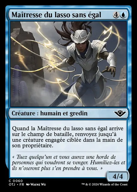Maîtresse du lasso sans égal, carte Magic OTJ 60 — extension Outlaws of Thunder Junction