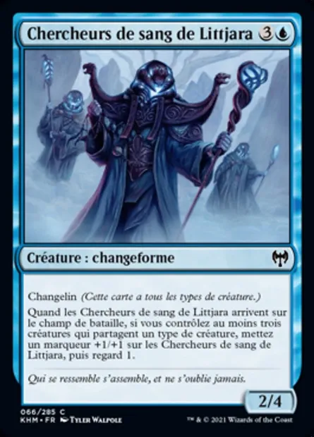 Chercheurs de sang de Littjara, carte Magic KHM 66 — extension Kaldheim