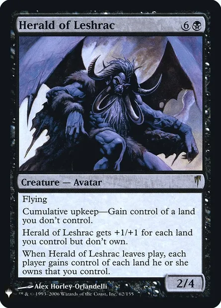Héraut de Leshrac, carte Magic PLST CSP-62 — extension The List