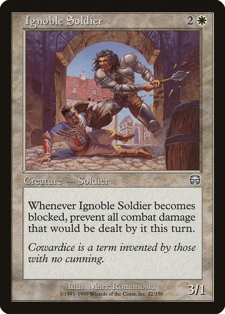 Soldat ignoble, carte Magic MMQ 22 — extension Masques de Mercadia
