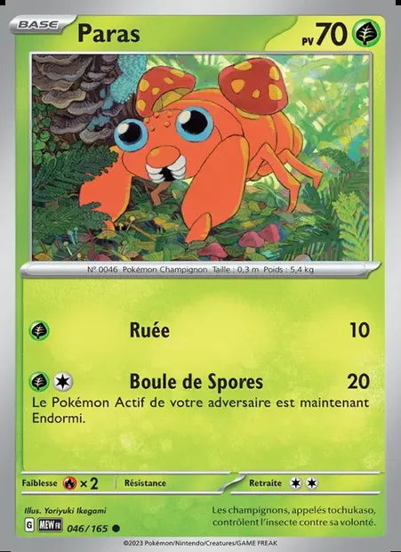 Paras, carte Pokémon MEW 046 — extension 151