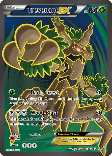 Trevenant EX, Pokémon card PRC 145 — Primal Clash set