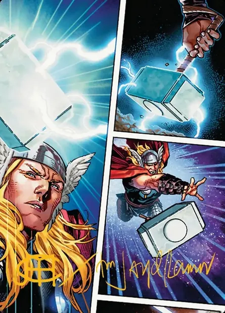 Mjölnir, Hammer of Thor // Mjölnir, Hammer of Thor, Magic card AMSH 19 — Marvel Super Heroes Art Series set