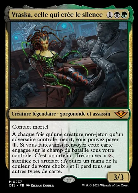 Vraska, celle qui crée le silence, carte Magic OTJ 237 — extension Outlaws of Thunder Junction