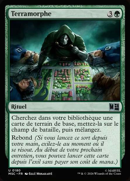 Terramorphe, carte Magic MSC 180 — extension Marvel Super Heroes Commander