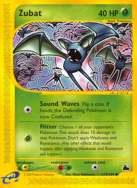 Zubat, Pokémon card SK 117 — Skyridge set