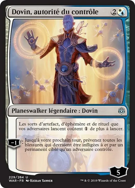 Dovin, autorité du contrôle, carte Magic WAR 229 — extension La guerre des Planeswalkers