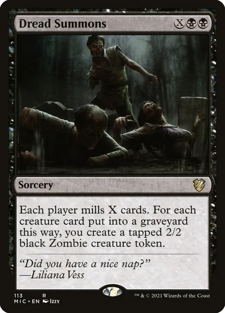 Dread Summons, Magic card MIC 113 — Midnight Hunt Commander set