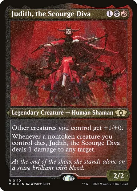 Judith, the Scourge Diva, Magic card MUL 110 — Multiverse Legends set