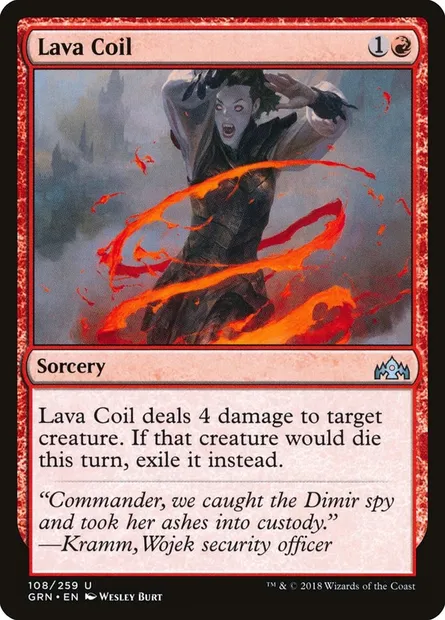 Lava Coil, Magic card GRN 108 — Guilds of Ravnica set