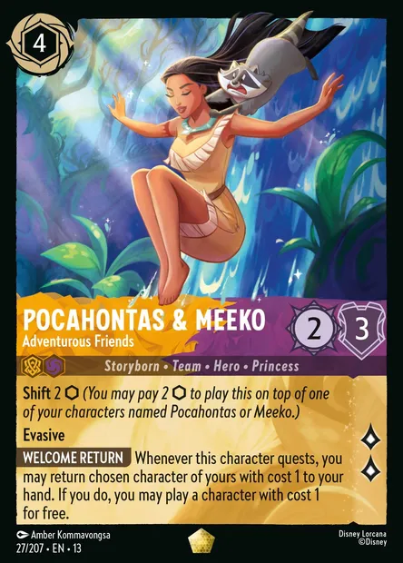 Pocahontas & Meeko - Adventurous Friends, Disney Lorcana card CH13-027 — Attack of the Vine! set