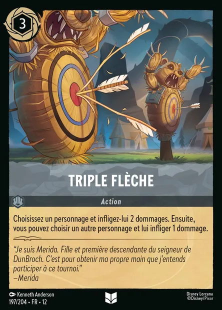 Triple flèche, carte Disney Lorcana CH12-197 — extension Contrées Inconnues