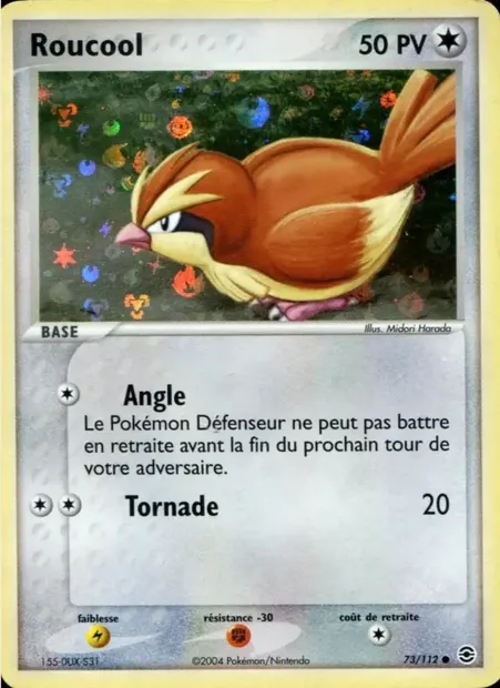 Roucool, carte Pokémon RG 73 — extension EX Rouge Feu & Vert Feuille