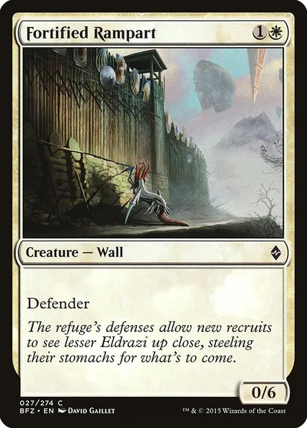 Fortified Rampart, Magic card BFZ 27 — Battle for Zendikar set