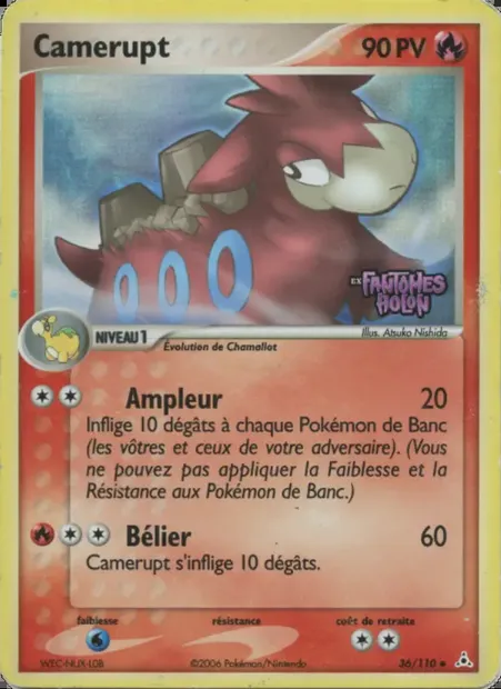 Camérupt, carte Pokémon HP 36 — extension EX Fantômes Holon