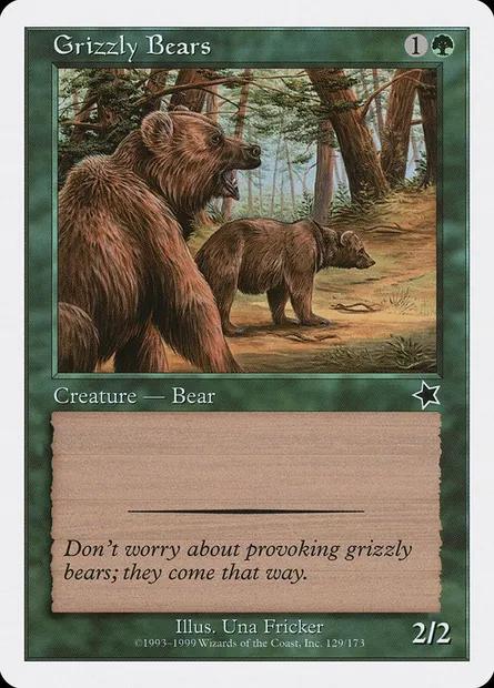 Grizzly Bears, Magic card S99 129 — Starter 1999 set