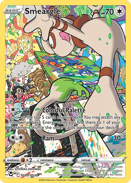 Smeargle, Pokémon card SIT TG10 — Silver Tempest set