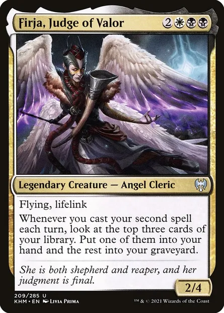Firja, Judge of Valor, Magic card KHM 209 — Kaldheim set