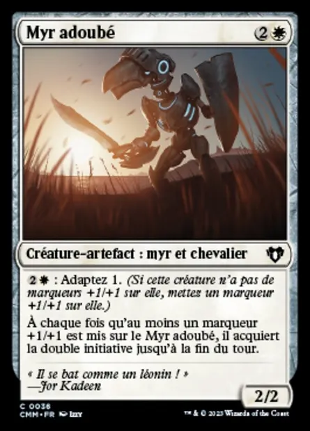 Myr adoubé, carte Magic CMM 36 — extension Commander Masters