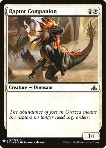 Compagnon raptor, carte Magic PLST RIX-19 — extension The List